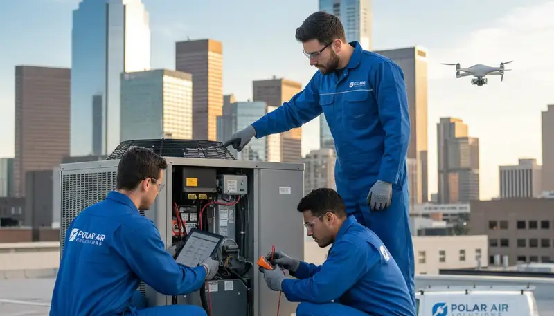 Technician performing AC repair in Oklahoma City OK for Five Star Cooling customers