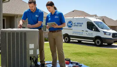 Professional HVAC technician providing AC repair service in Oklahoma City OK